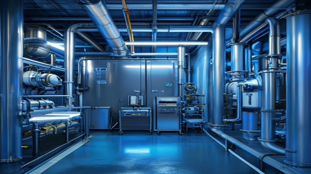 CO2 R744 Kälteanlage mit Rohrleitungen und Verdichtern